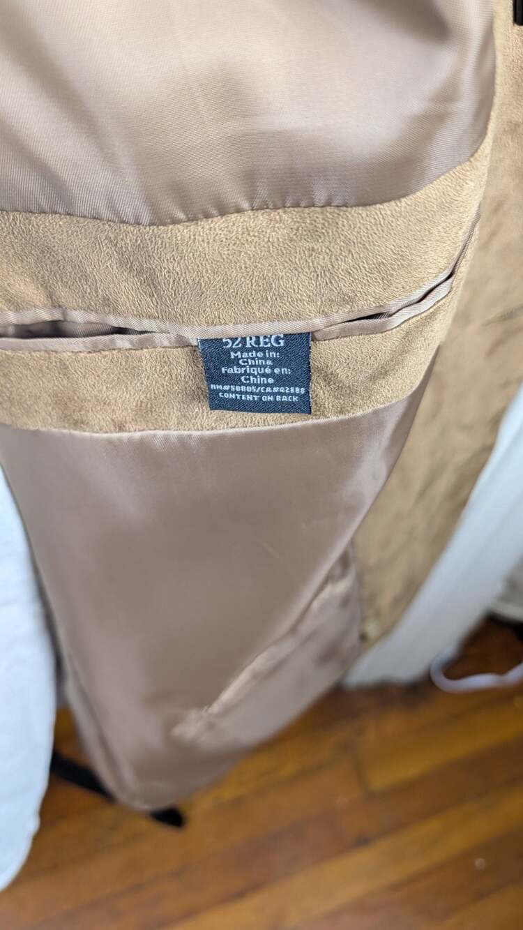 CM Silver Edition Brown Suede Blazer Jacket 52R - Picture 4 of 6